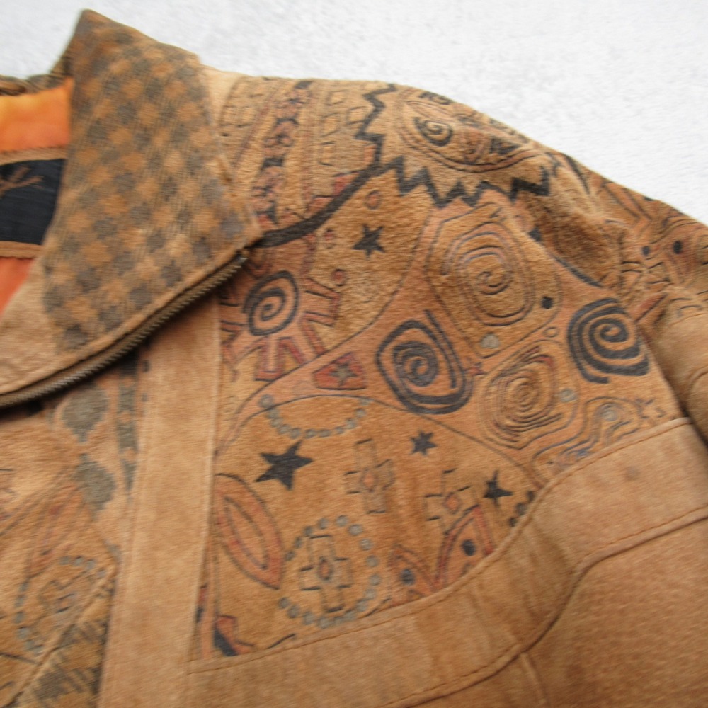 Winlit Genuine Leather Jacket Women Medium Brown Western NEEDS ZIPPER REPAIR VTG - Picture 13 of 16